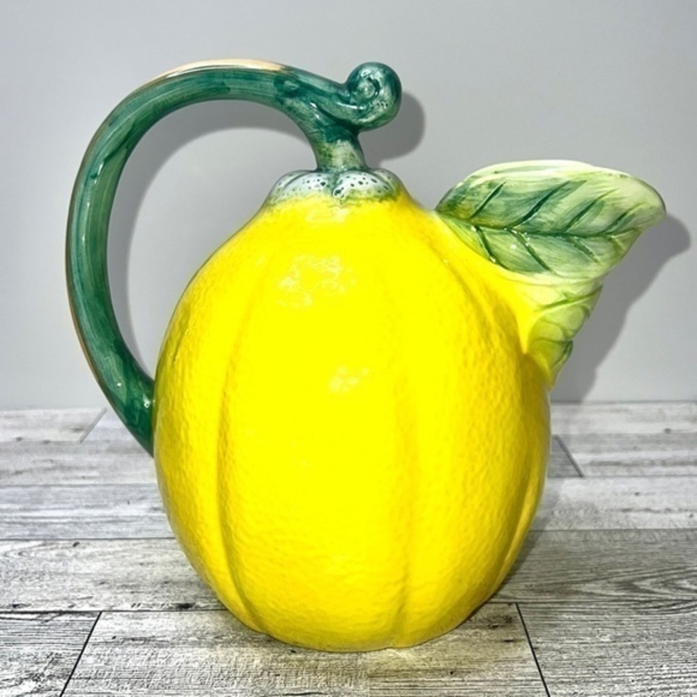 Vintage Lemon Majolica Pitcher by The Haldon Group - Picture 2 of 14